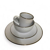 Vajillas de Porcelana color blanco con dorado 16 piezas